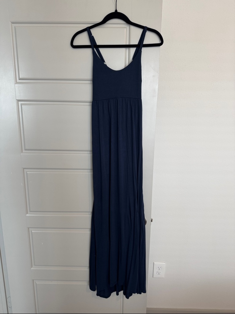LASCANA Navy Blue Women's Maxi Dress with Adjustable Straps, S